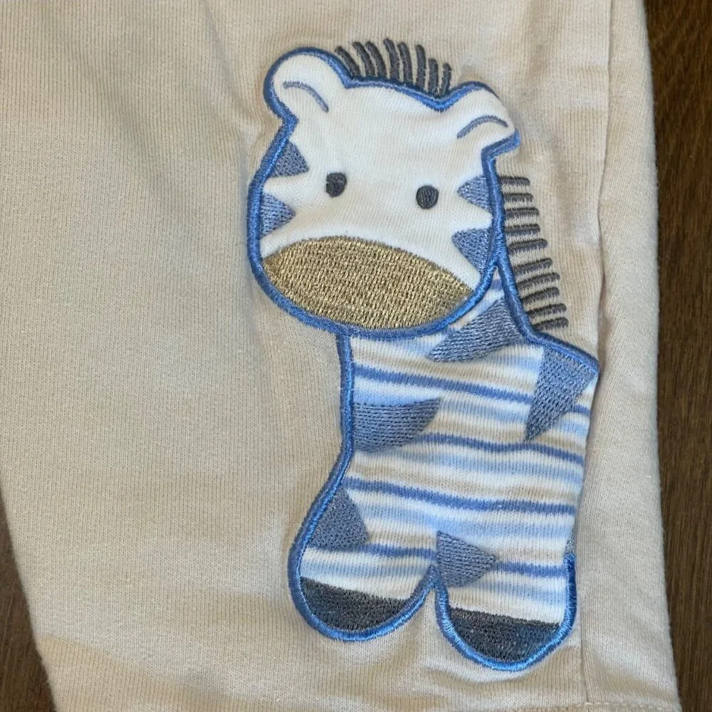 Vintage First Moments Layette Jungle‎ Outfit Size 6-9M Embroidered Animals Knit